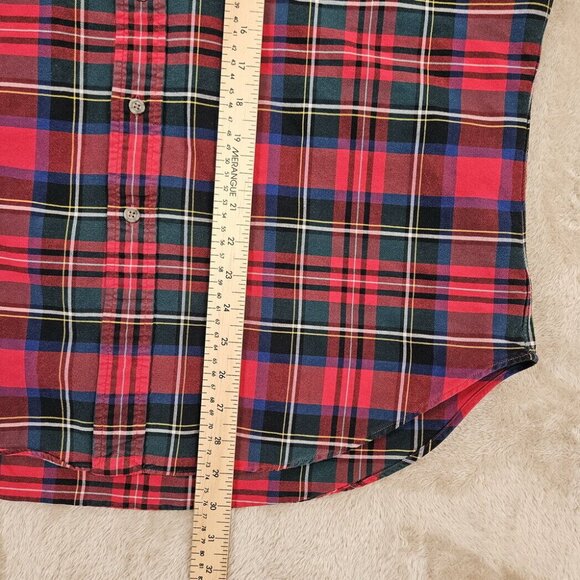 Ralph Lauren Classic Fit Plaid Shirt Red Blue Green Button-Down Men's Size L - Picture 5 of 10